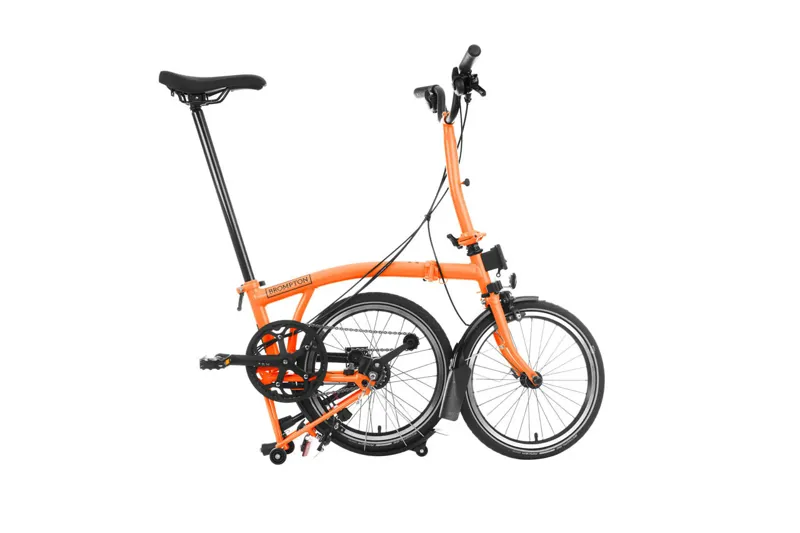 Brompton C Line Explore Folding Bike in Sunset Orange-1