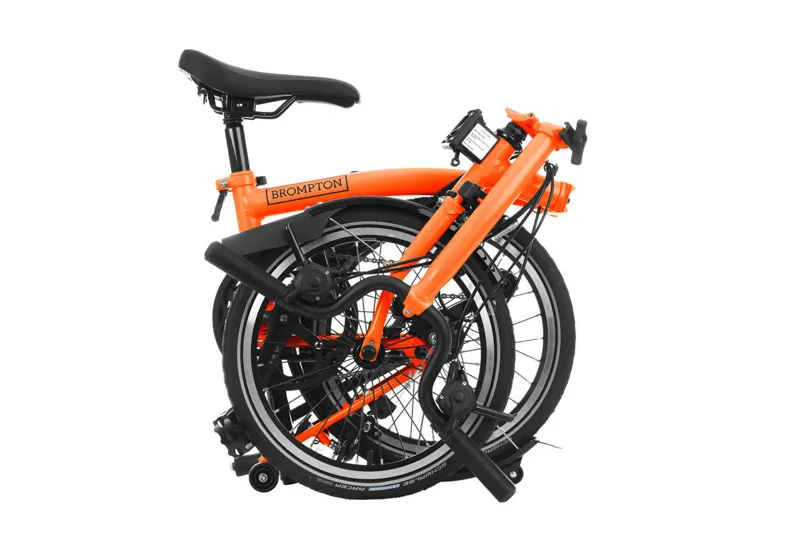 Brompton C Line Explore Folding Bike in Sunset Orange-2