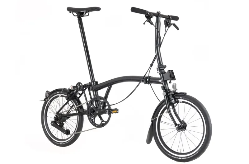 Brompton P Line Urban Folding Bike in Midnight Black - Telescopic Seatpost