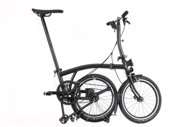 Brompton P Line Urban Folding Bike in Midnight Black - Telescopic Seatpost-1