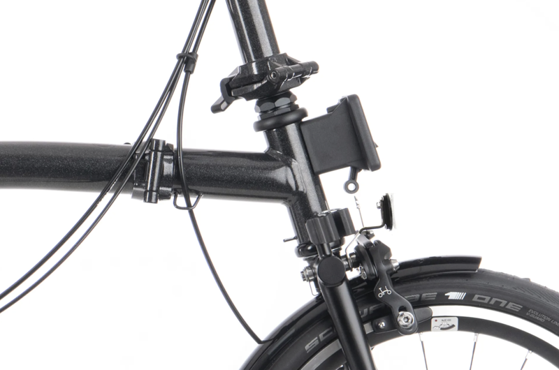 Brompton P Line Urban Folding Bike in Midnight Black - Telescopic Seatpost-2