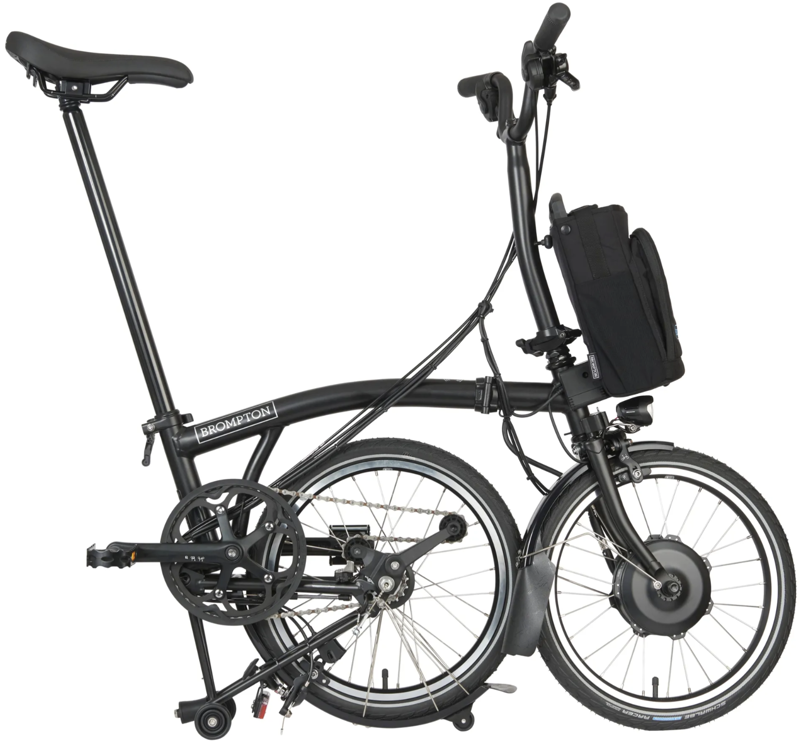 Brompton Electric C Line Explore Folding Bike in Black - Telescopic Seatpost-2