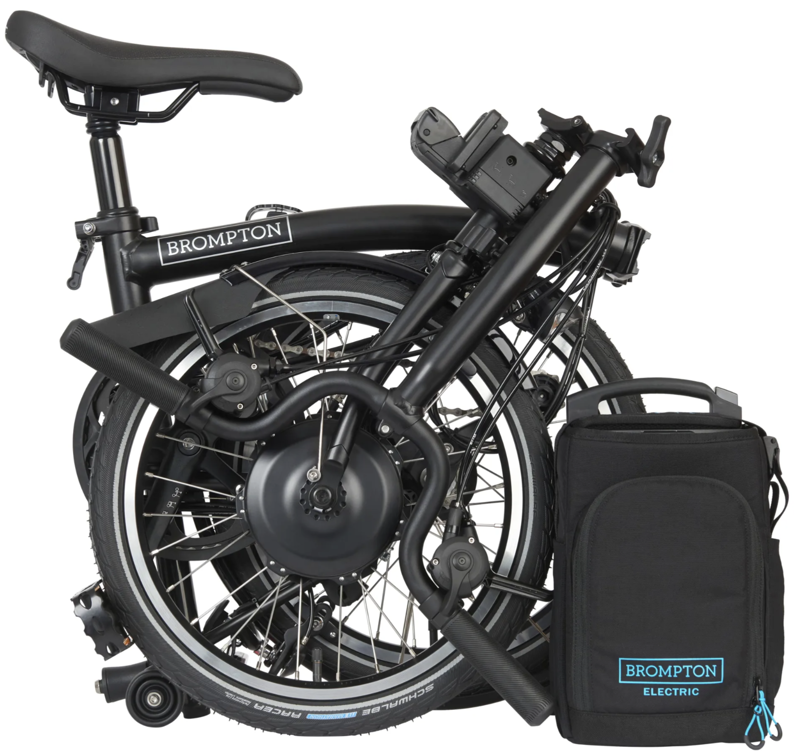 Brompton Electric C Line Explore Folding Bike in Black - Telescopic Seatpost-3