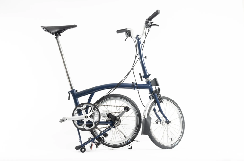 Brompton C Line Explore Folding Bike in Archive Tempest Blue - Extended Seatpost-1