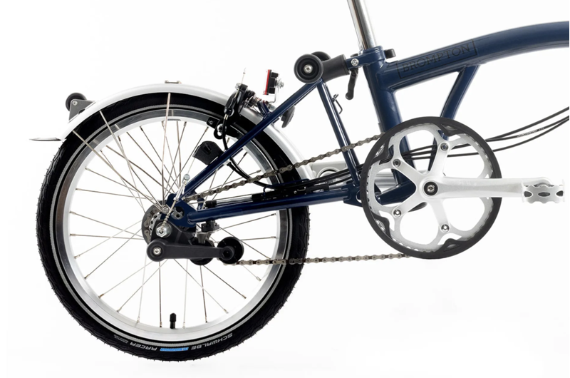 Brompton C Line Explore Folding Bike in Archive Tempest Blue - Extended Seatpost-5