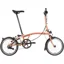 Brompton C Line Explore Folding Bike in Fire Coral With Dynamo Light and Telescopic Seatpost