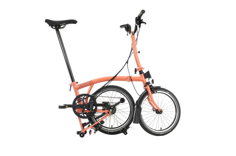 Brompton C Line Explore Folding Bike in Fire Coral With Dynamo Light and Telescopic Seatpost-2