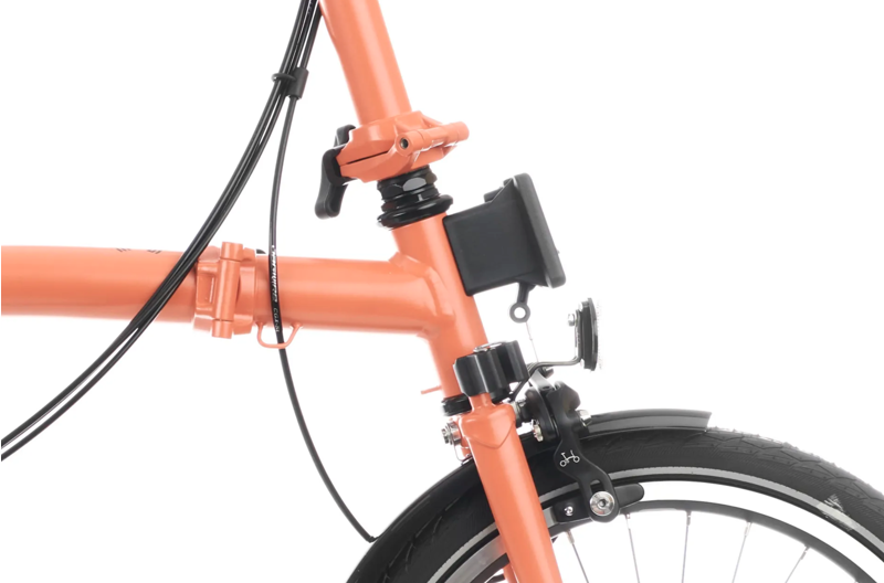 Brompton C Line Explore Folding Bike in Fire Coral With Dynamo Light and Telescopic Seatpost-3