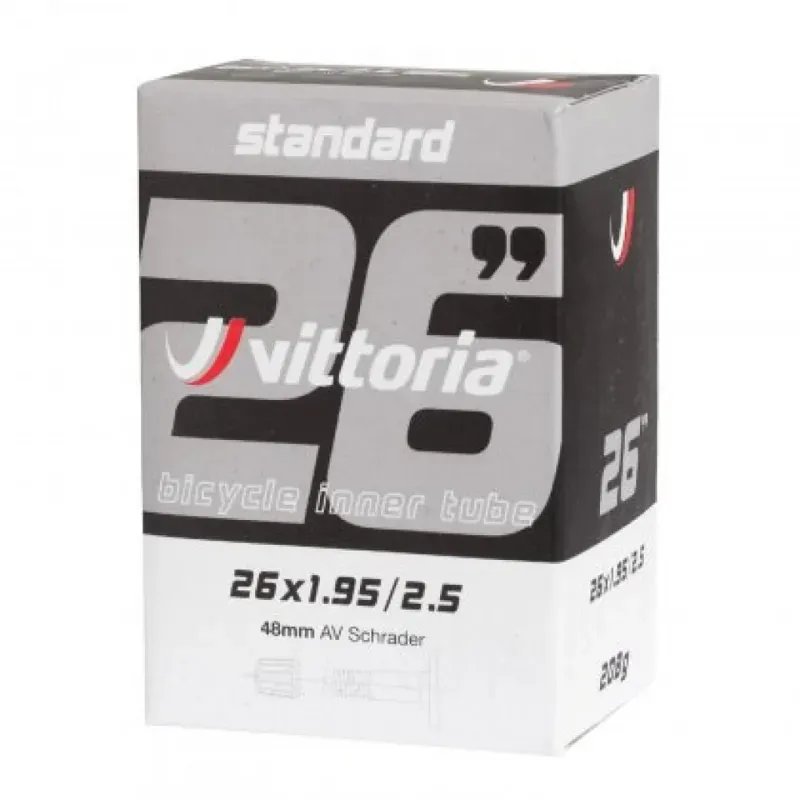 Vittoria Standard 26x1.95/2.50 48mm Schrader Valve Inner Tube in Black